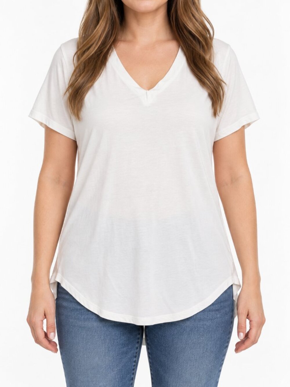 Amaryllis White Modal Notch Neck Top Size XL